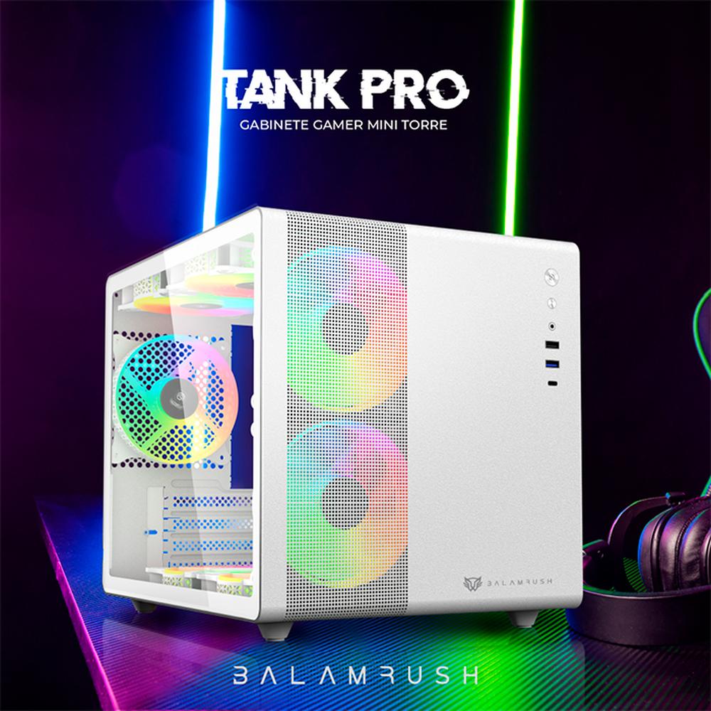 Foto 6 pulgar | Gabinete Gamer Balam Rush Tank Mini Gi930 M-ATX Mini Torre 3 Fan Cristal Templado BR-936040 color Blanco