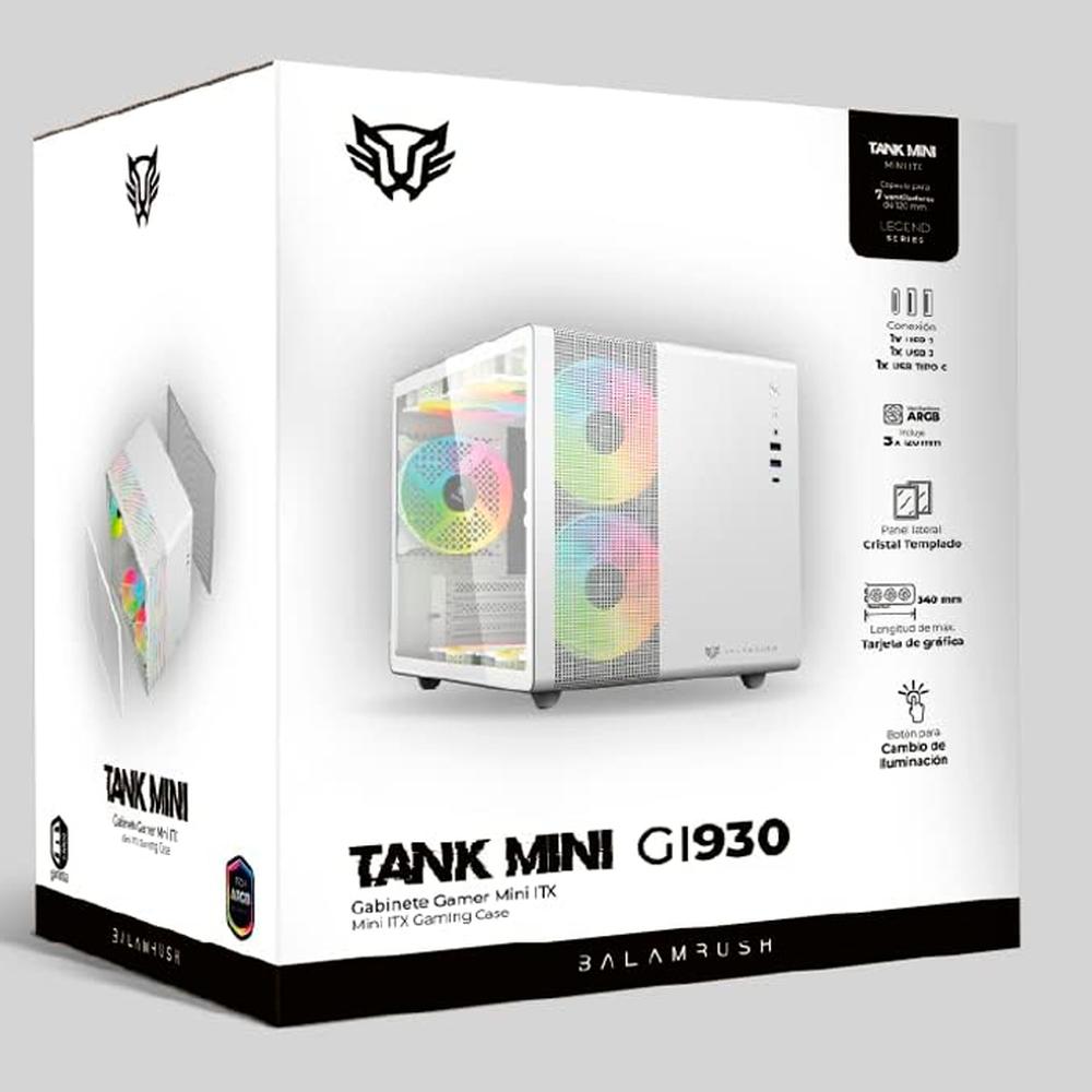 Foto 7 pulgar | Gabinete Gamer Balam Rush Tank Mini Gi930 M-ATX Mini Torre 3 Fan Cristal Templado BR-936040 color Blanco