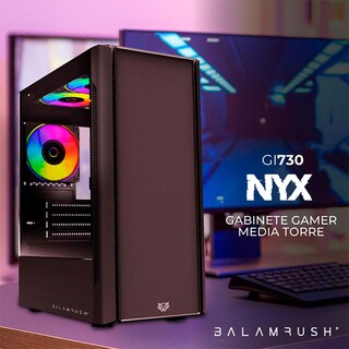 Foto 4 | Gabinete Gamer BALAM RUSH NYX GI730 Micro ATX Mini Torre 3 Fan Cristal Templado RGB Negro BR-936095
