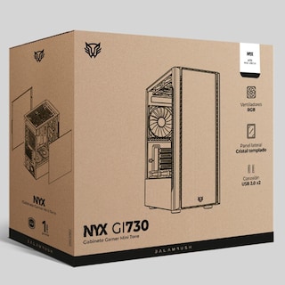 Foto 5 | Gabinete Gamer BALAM RUSH NYX GI730 Micro ATX Mini Torre 3 Fan Cristal Templado RGB Negro BR-936095