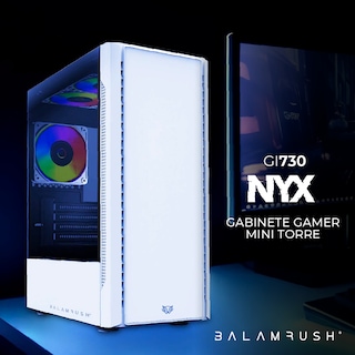 Foto 4 | Gabinete Gamer BALAM RUSH NYX GI730 Micro ATX Mini Torre 3 Fan Cristal Templado RGB Blanco BR-936101