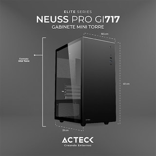 Foto 2 | Gabinete Acteck Neuss Pro Gi717 Mini Torre Fuente 500w M-atx Cristal Templado Ac-935937 Color Negro