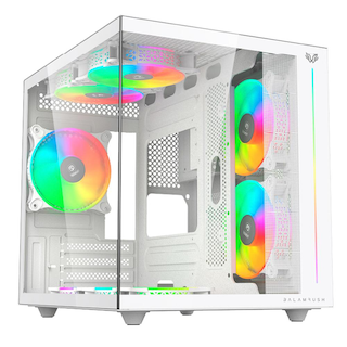 Foto 1 | Gabinete Balam Rush Tank Pro Evo Gm955 Mini Torre 3 Fan Rgb Micro Atx Cristal Templado Br-937337 Color Blanco