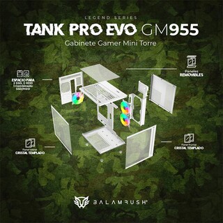 Foto 4 | Gabinete Balam Rush Tank Pro Evo Gm955 Mini Torre 3 Fan Rgb Micro Atx Cristal Templado Br-937337 Color Blanco