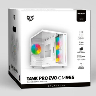 Foto 5 | Gabinete Balam Rush Tank Pro Evo Gm955 Mini Torre 3 Fan Rgb Micro Atx Cristal Templado Br-937337 Color Blanco