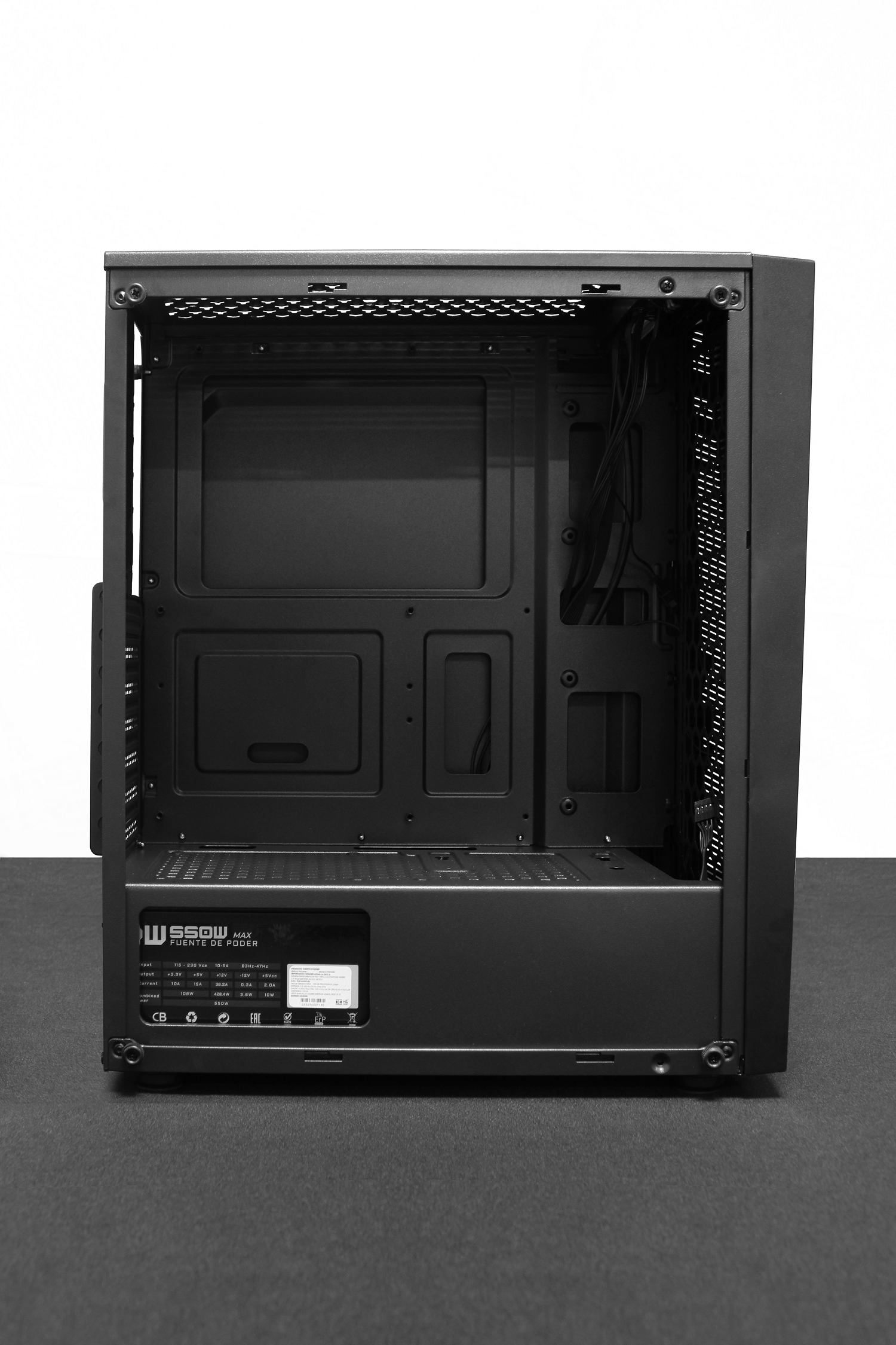 Foto 4 pulgar | Gabinete Yaguaret Rhino Cg45bygt Negro Atx Panel Frontal W Rgb Led Lighting Cgrhinopw550ygt