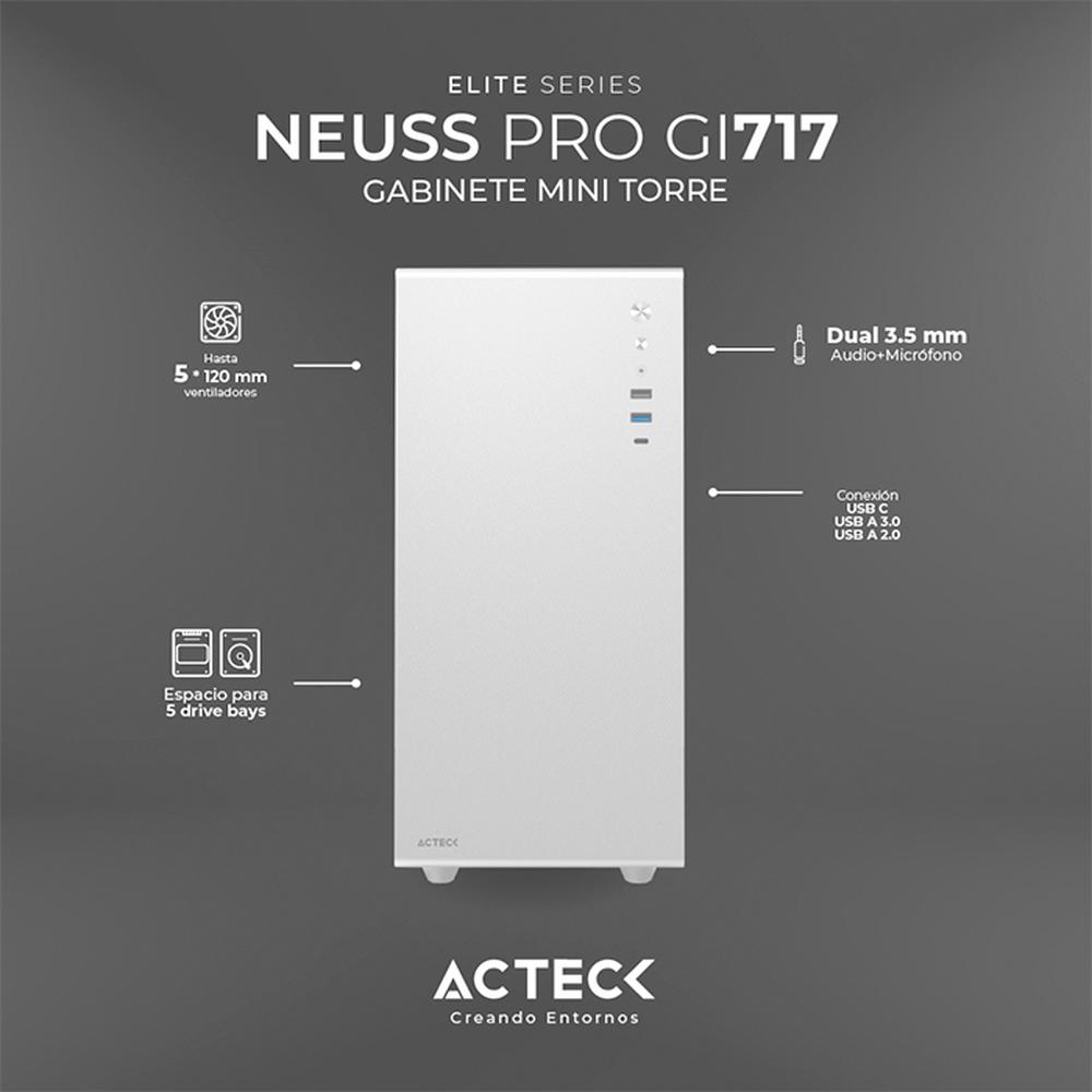 Foto 4 pulgar | Gabinete Acteck Neuss Pro Gi717 Micro Atx Mini Torre Cristal Templado Usb-c Blanco Ac-936002