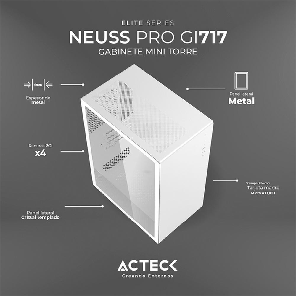 Foto 5 pulgar | Gabinete Acteck Neuss Pro Gi717 Micro Atx Mini Torre Cristal Templado Usb-c Blanco Ac-936002