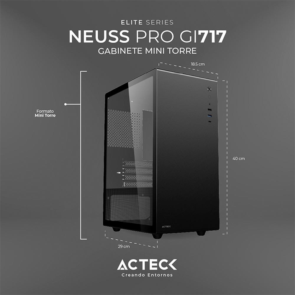 Foto 3 pulgar | Gabinete Acteck Neuss Pro Gi717 Micro Atx Mini Torre Cristal Templado Usb-c Negro Ac-935937