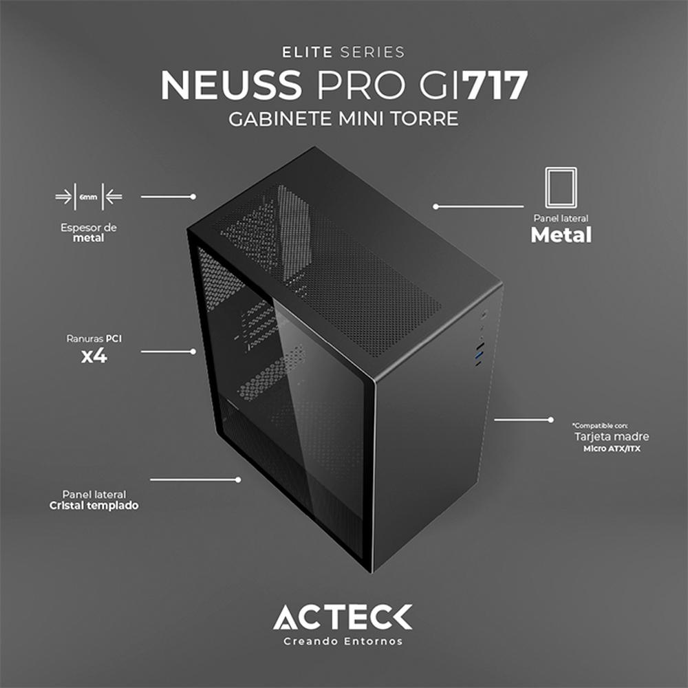 Foto 4 | Gabinete Acteck Neuss Pro Gi717 Micro Atx Mini Torre Cristal Templado Usb-c Negro Ac-935937