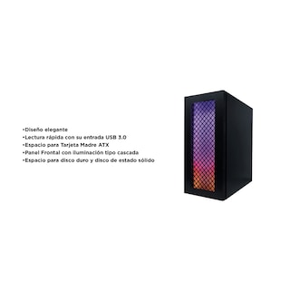 Foto 4 | Gabinete Ev-1020 Evotec Gaming Beijingi 3 Ventiladores Incluidos Usb 3.0 color Negro