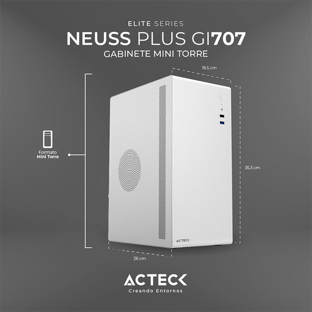 Foto 4 pulgar | Gabinete ACTECK NEUSS PLUS GI707 Micro ATX Mini Torre Fuente 450w Blanco AC-936026