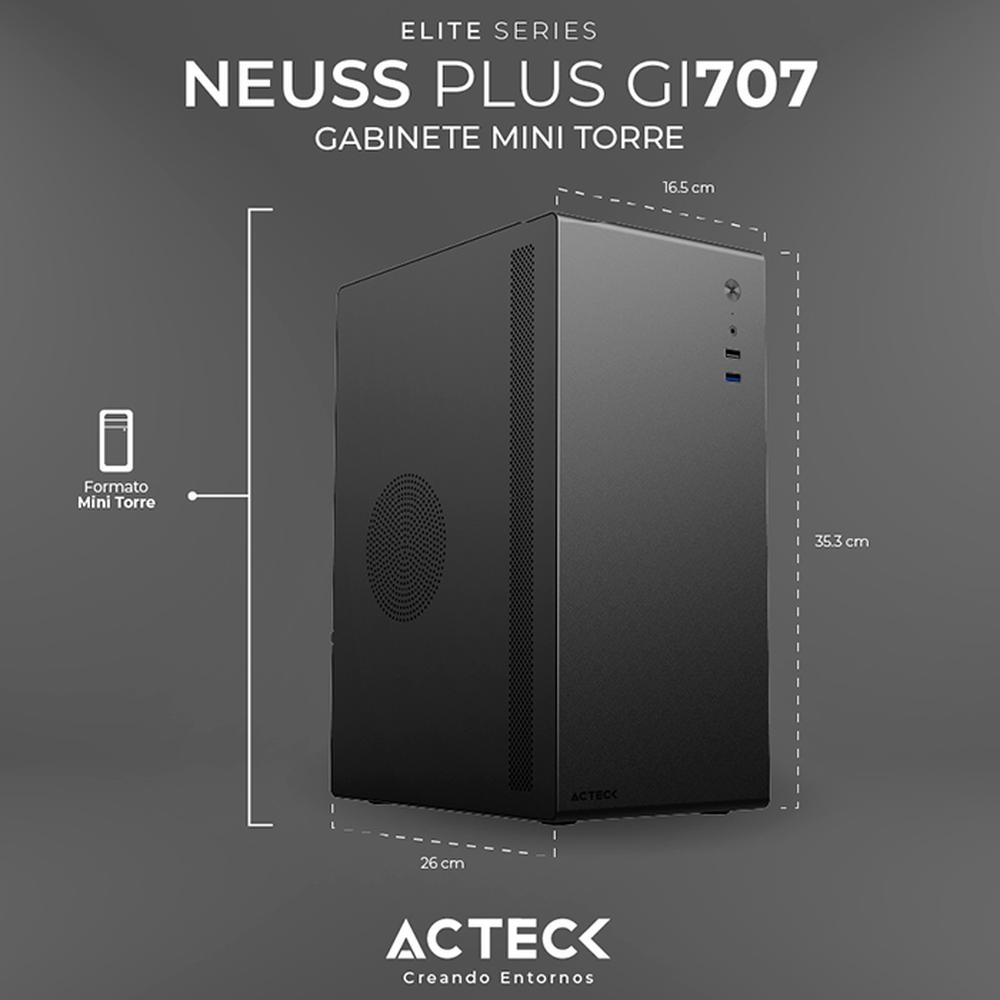 Foto 4 pulgar | Gabinete ACTECK NEUSS PLUS GI707 Micro ATX Mini Torre Fuente 450w Negro AC-936019