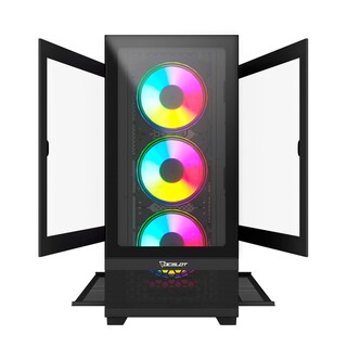 Foto 2 | Gabinete Ocelot Gaming Hunter-2, E-atx, Cristal Templado, Incluye 3 Ventiladores, Sin Fuente, Negro