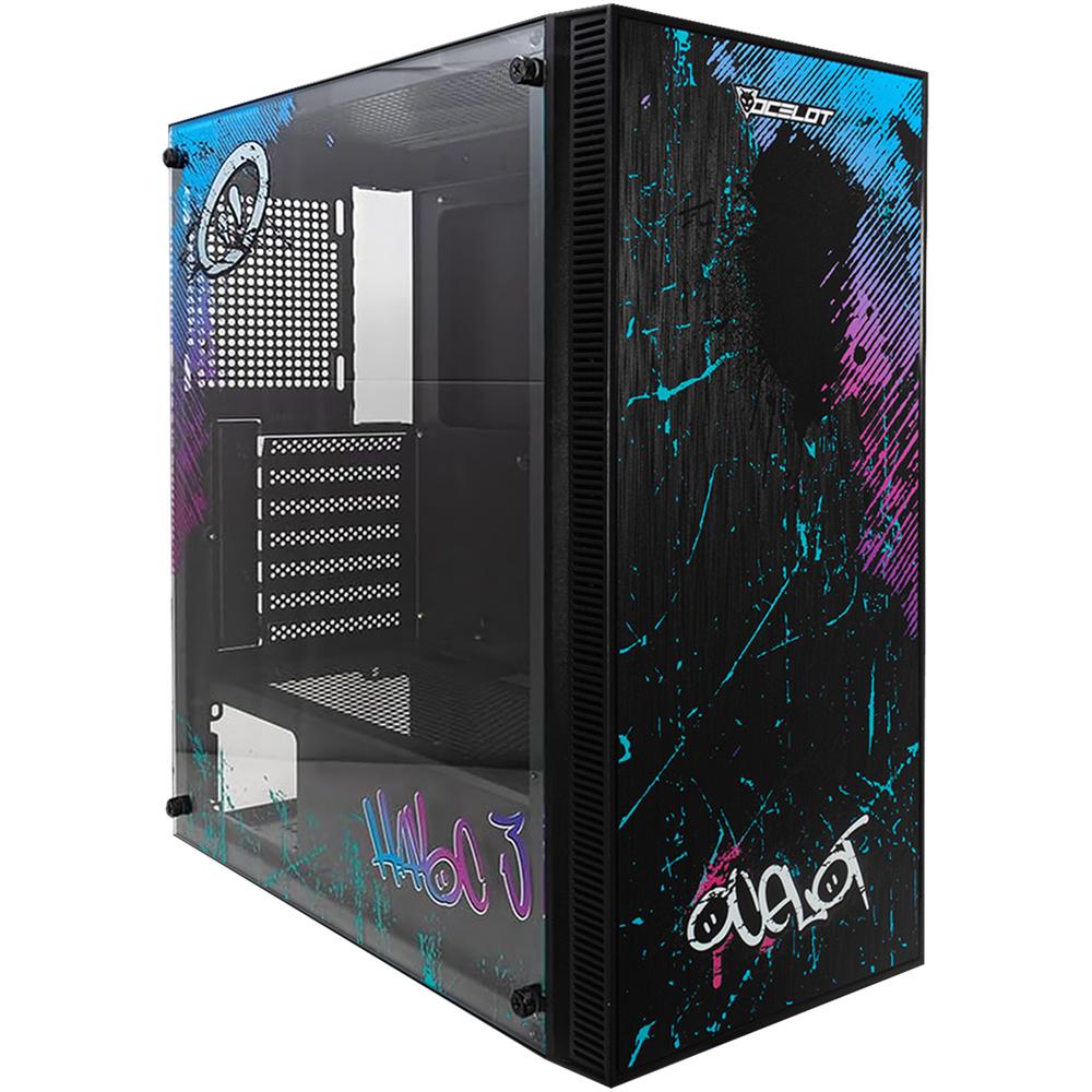 Foto 2 pulgar | Gabinete Gamer Oc-havoc 3 E-atx 3 Fan Argb Cristal Templado Cyberpunk Urbano Negro