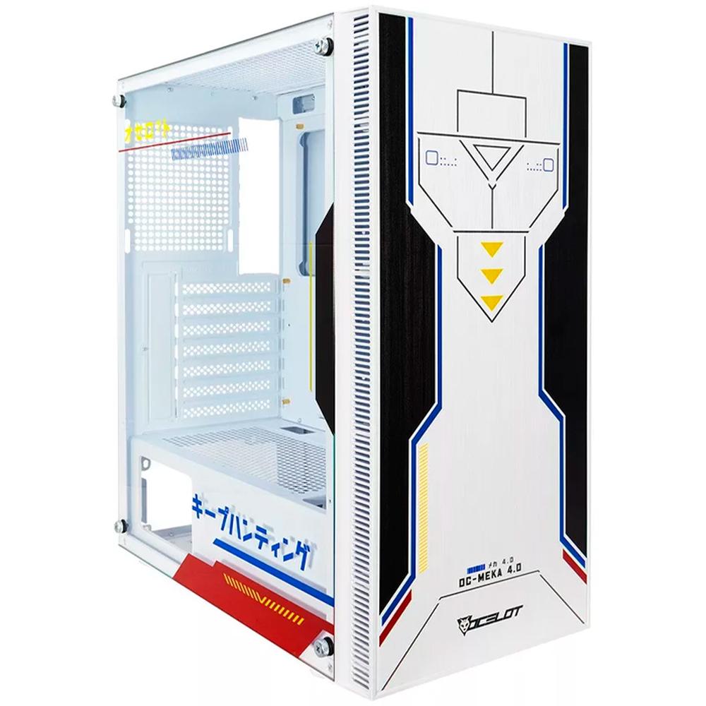 Gabinete Gamer OC-Meka 4.0 E-ATX 3 Fan ARGB Cristal Templado Gundam