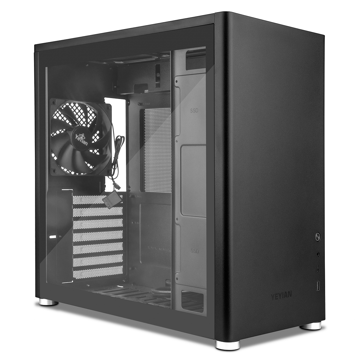 Gabinete Yeyian para PC Gaming ATX Hussar Plus Negro YCM-ASHUS-01