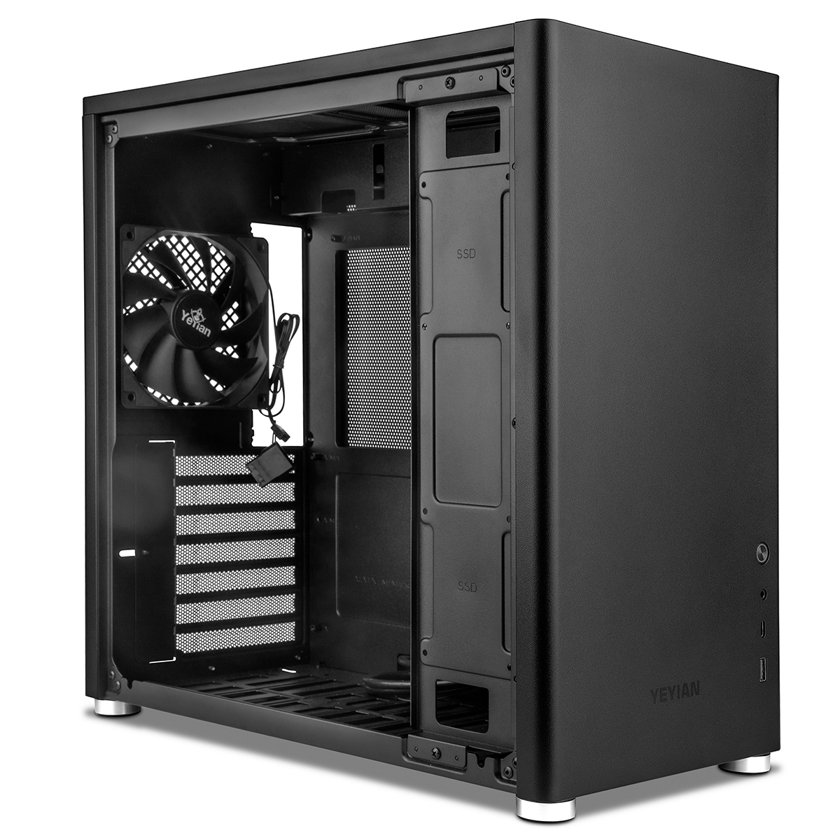 Foto 3 pulgar | Gabinete Yeyian para PC Gaming ATX Hussar Plus Negro YCM-ASHUS-01