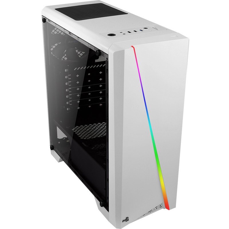 Gabinete Aerocool Cylon Cristal  Templado Blanco ,rgb Atx $799