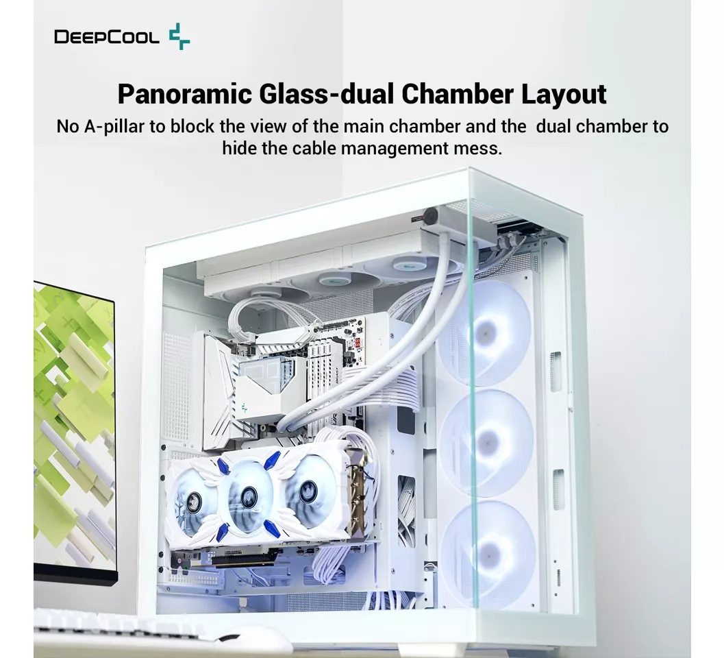 Foto 4 pulgar | Gabinete Deepcool Ch780 Blanco E-atx Argb S/fuente Cristal