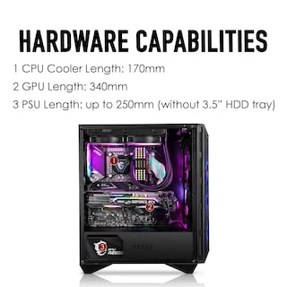 Foto 5 | Funda para Pc Msi Mpg Gungnir 111r Mid Tower Negra con 4 Ventiladores - Venta Internacional