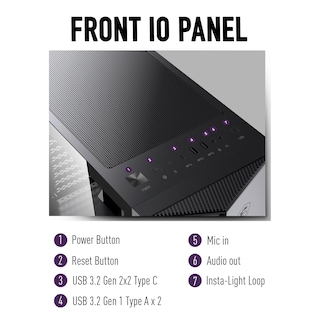 Foto 6 | Funda para Pc Msi Mpg Gungnir 111r Mid Tower Negra con 4 Ventiladores - Venta Internacional