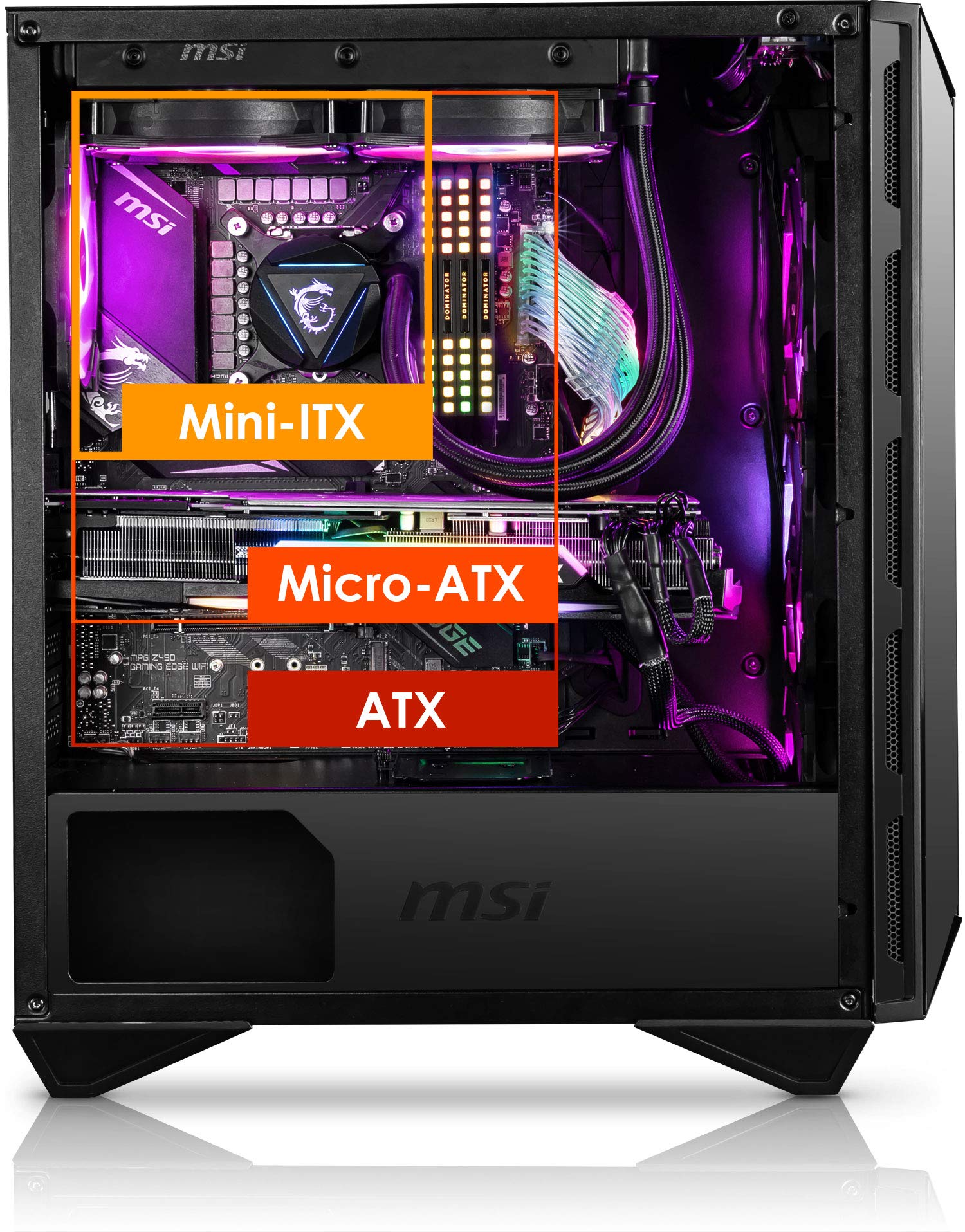 Foto 4 pulgar | Funda para Pc Msi Mpg Gungnir 110r Premium Mid-tower con Soporte de Refrigeración Líquida - Venta Internacional