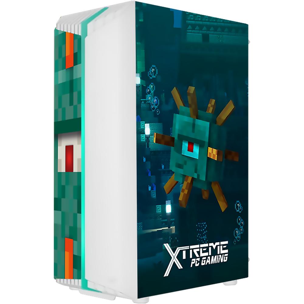 Foto 4 pulgar | Gabinete Gamer Xtreme Pc Gaming Minecraft Elder Guardian Media Torre ATX/Micro ATX/ITX con Iluminación RGB Verde