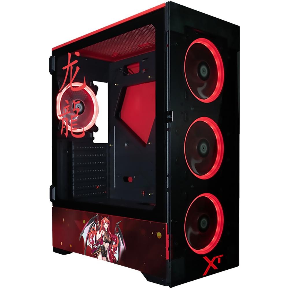 Foto 2 pulgar | Gabinete Gamer Xtreme Pc Gaming Scarlet Dragon Edition con iluminación ARGB y capacidad E-ATX