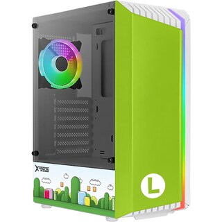 Foto 1 | Gabinete Gamer Xtreme Pc Gaming Luigi Edition Cxtlubign Media Torre Atx/micro Atx/itx Fan 1x120mm Cristal Templado R