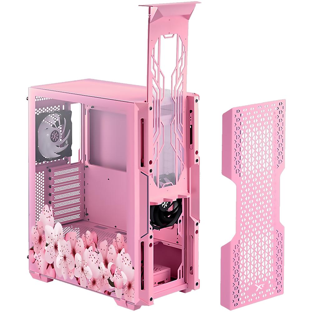 Foto 7 pulgar | Gabinete Gamer Xtreme Pc Gaming Sakura Pink Edition Media Torre Atx/micro Atx/itx Fan 2x120mm