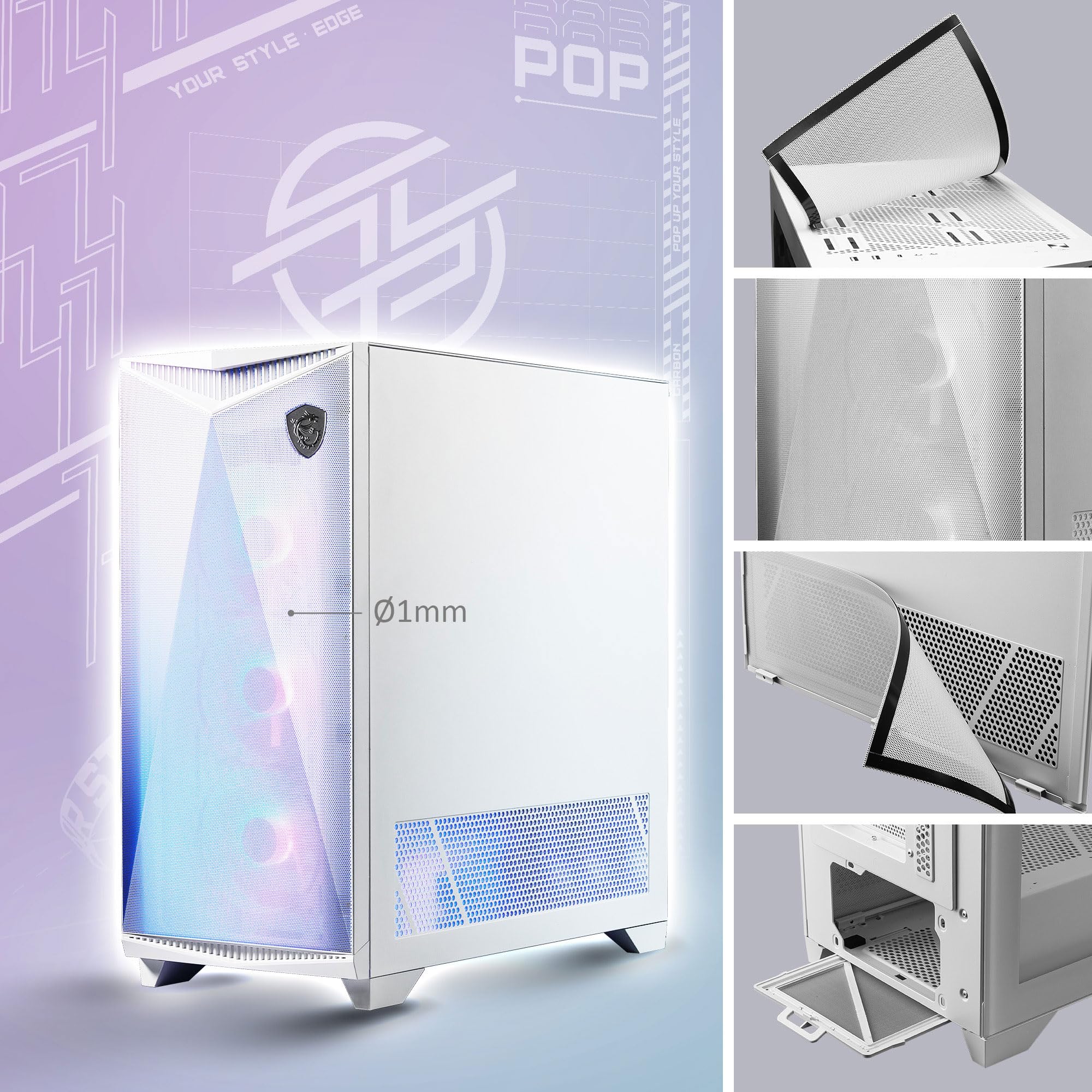 Foto 4 pulgar | Gabinetes MSI MPG Gungnir 300r Airflow Blanca con 4 Ventiladores ARGB de 120 mm - Venta Internacional