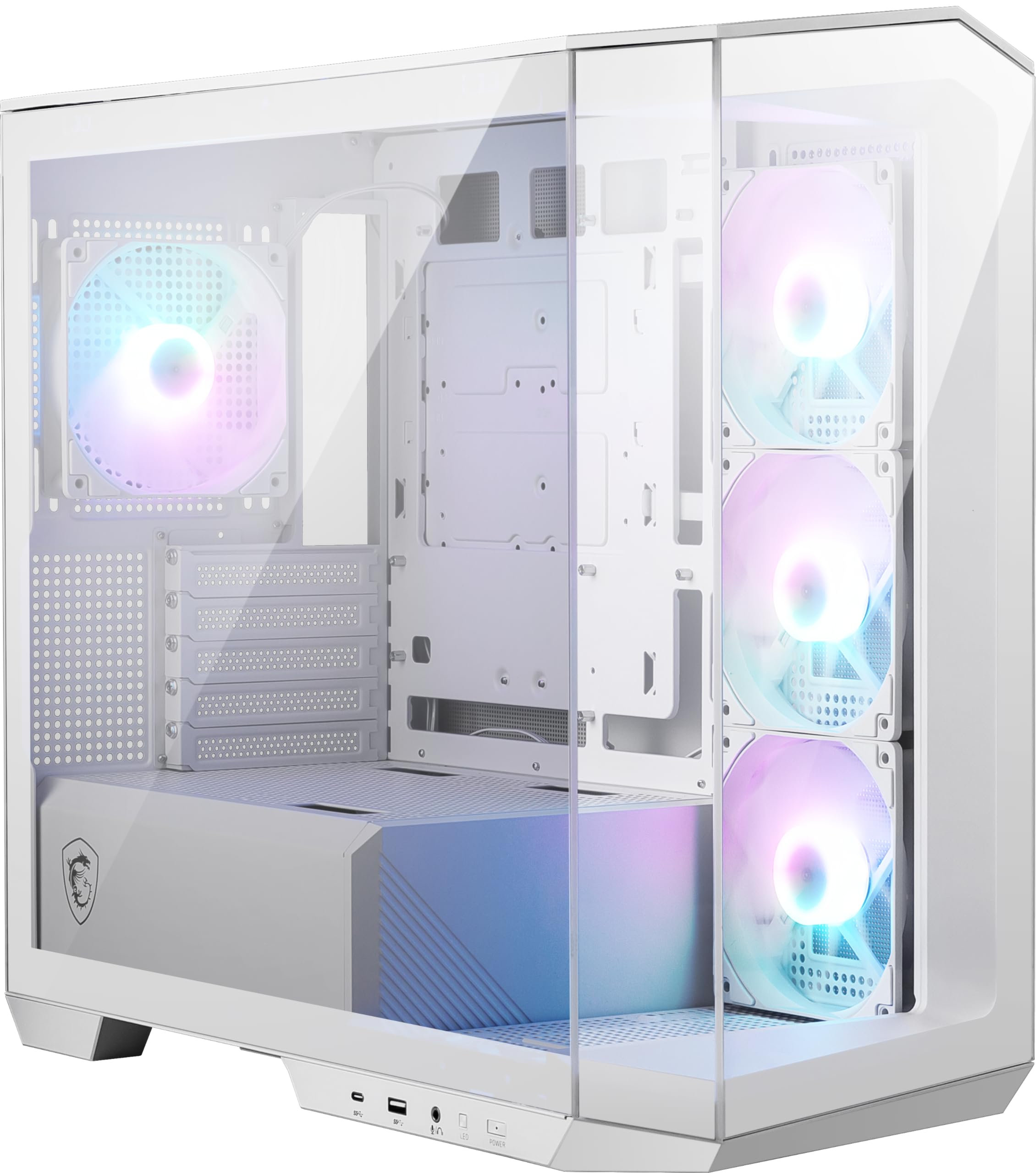 Foto 2 pulgar | Funda para PC MSI Mag Pano M100r Pz Blanca Micro-ATX con 4 Ventiladores ARGB - Venta Internacional