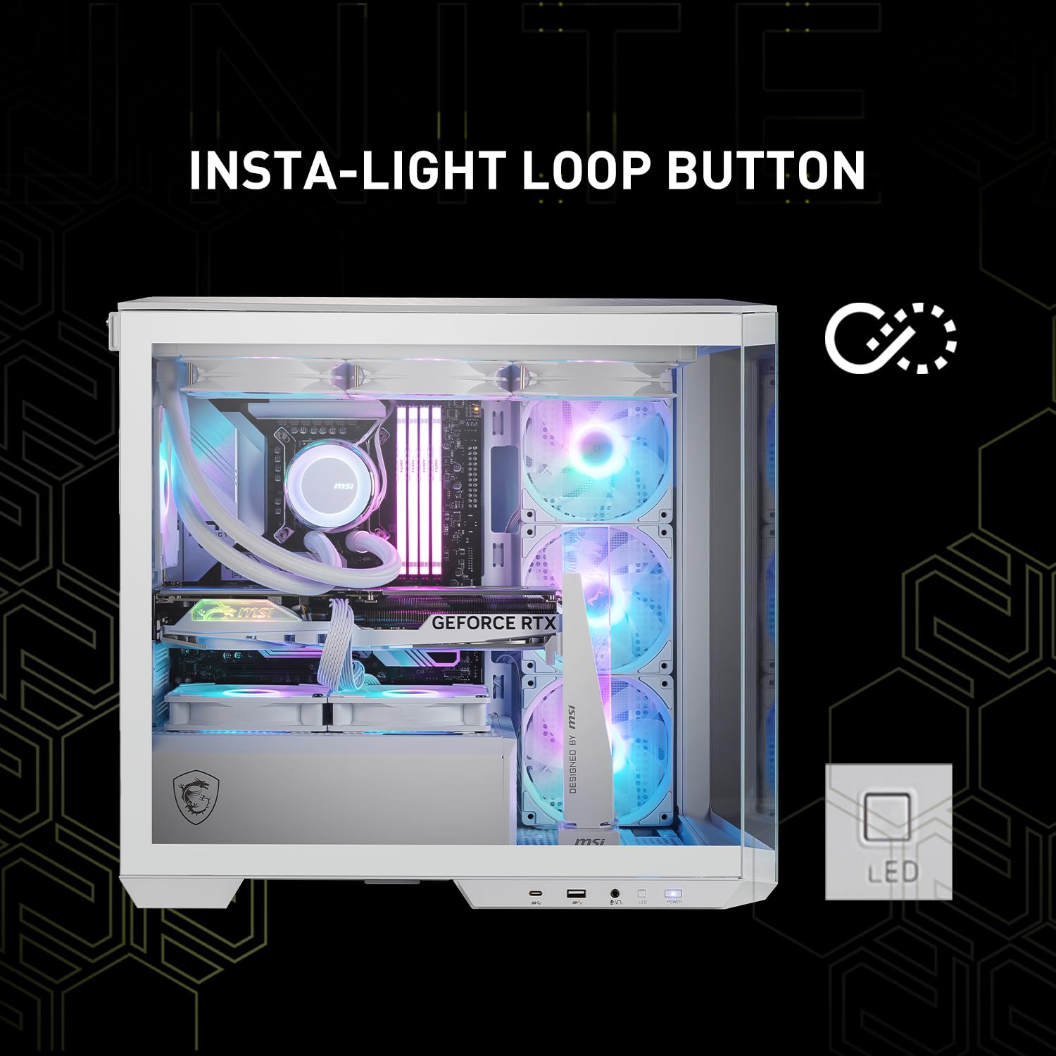Foto 4 pulgar | Funda para PC MSI Mag Pano M100r Pz Blanca Micro-ATX con 4 Ventiladores ARGB - Venta Internacional
