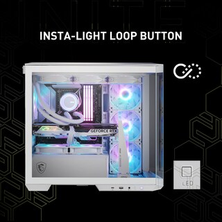 Foto 3 | Funda para PC MSI Mag Pano M100r Pz Blanca Micro-ATX con 4 Ventiladores ARGB - Venta Internacional