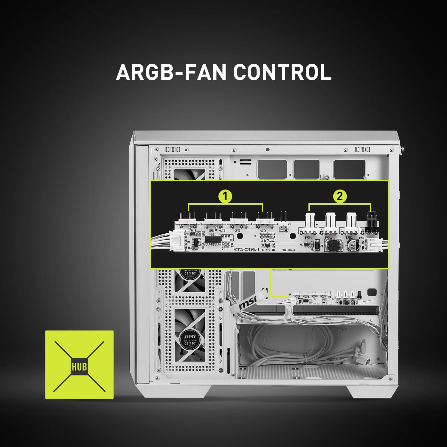Foto 6 pulgar | Funda para PC MSI Mag Pano M100r Pz Blanca Micro-ATX con 4 Ventiladores ARGB - Venta Internacional