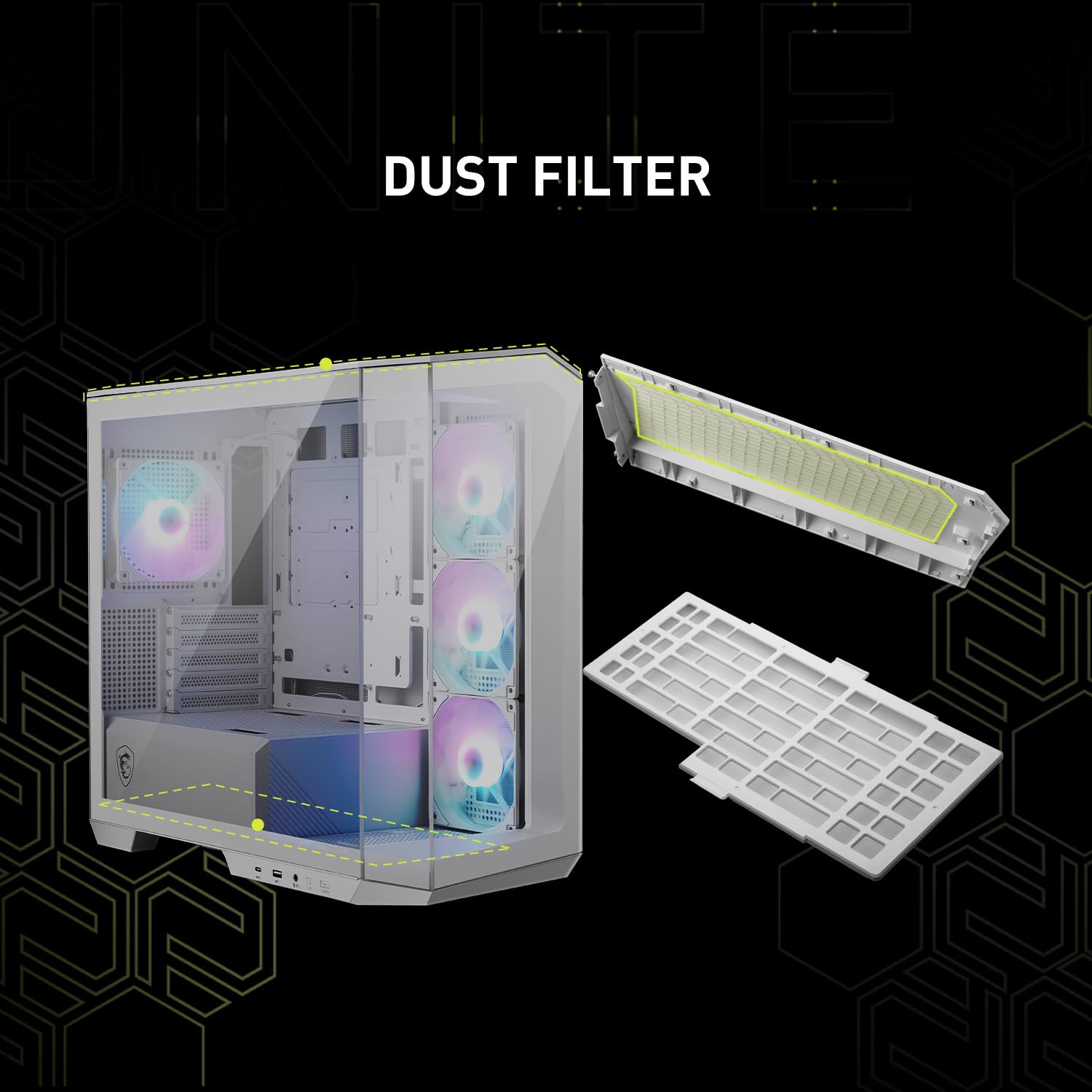 Foto 8 pulgar | Funda para PC MSI Mag Pano M100r Pz Blanca Micro-ATX con 4 Ventiladores ARGB - Venta Internacional