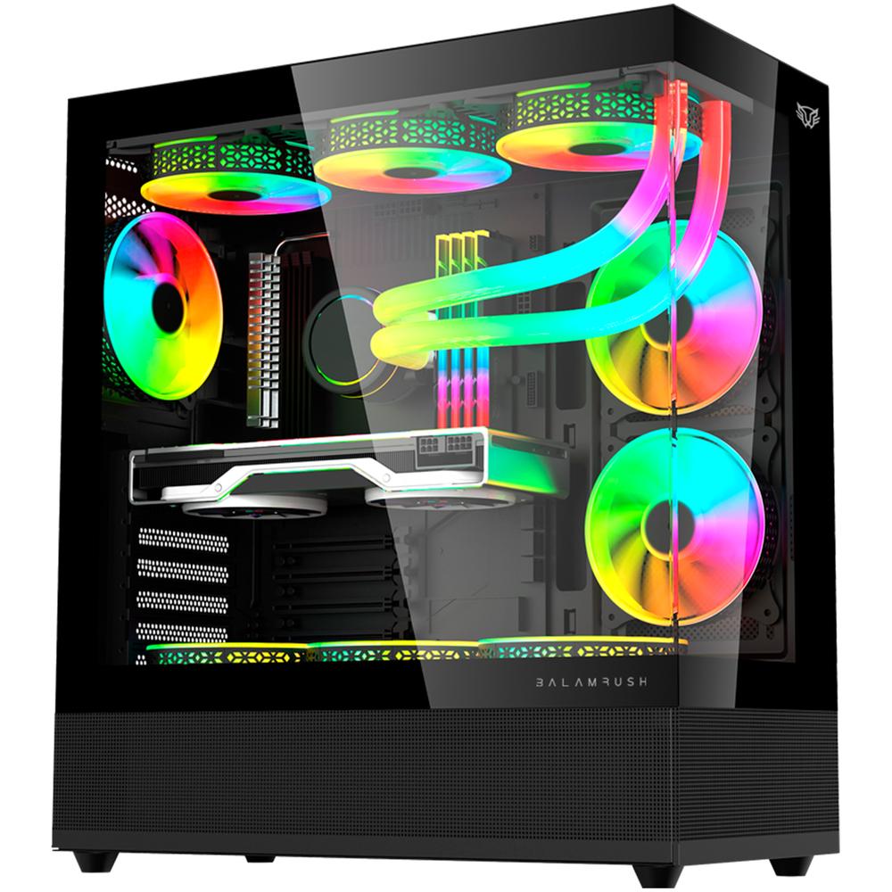 Foto 2 pulgar | Gabinete Gamer Balam Rush Tank Super 9200 Tb Atx Media Torre 3 Fan Argb Cristal Templado Sin Bordes