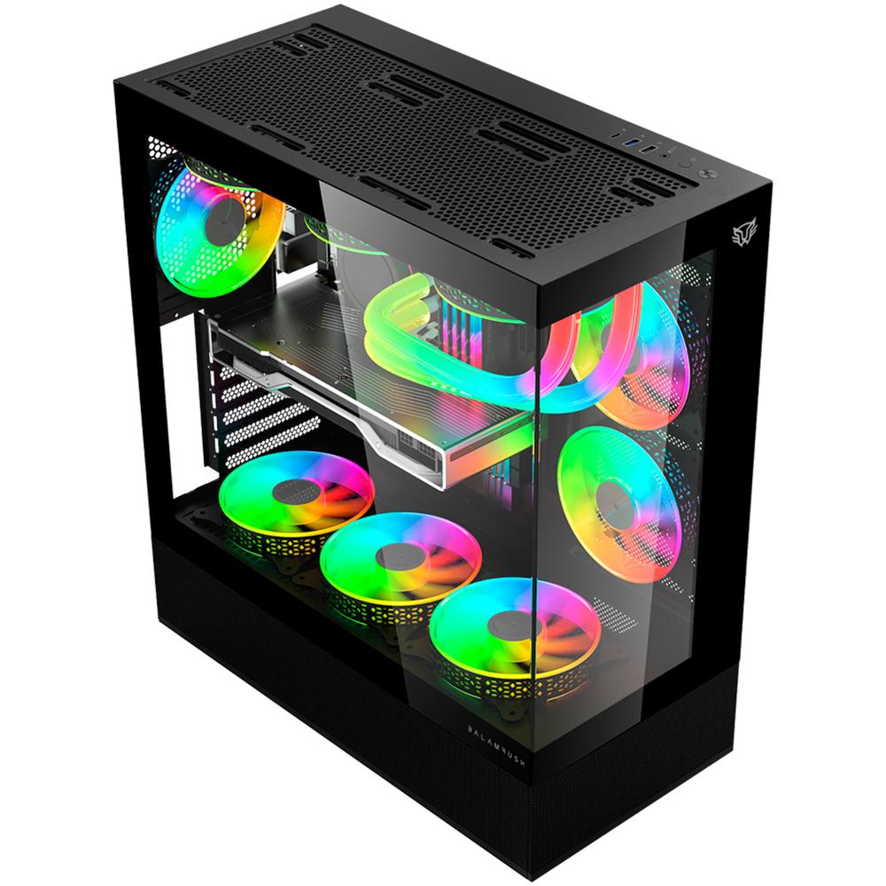 Foto 3 pulgar | Gabinete Gamer Balam Rush Tank Super 9200 Tb Atx Media Torre 3 Fan Argb Cristal Templado Sin Bordes