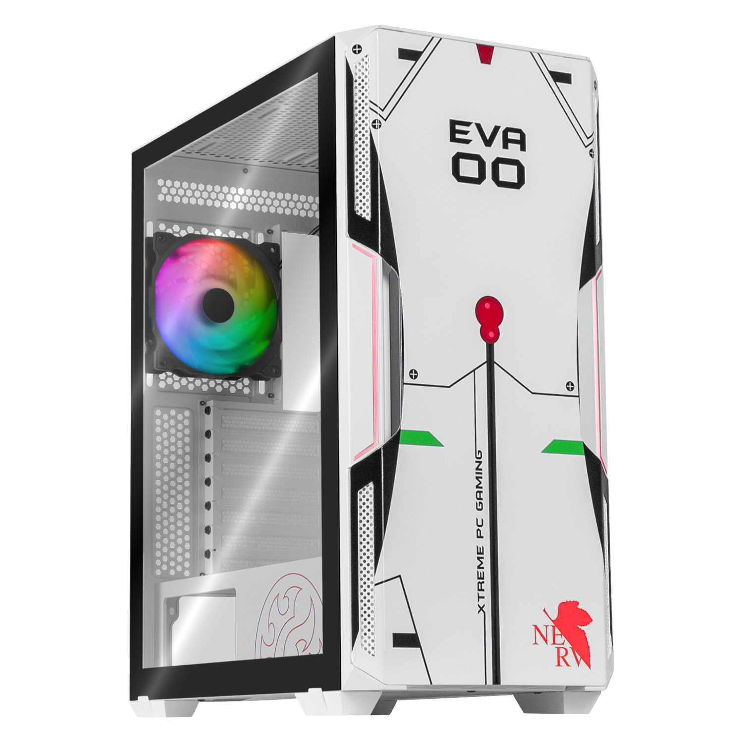 Foto 2 pulgar | Gabinete Gamer Xtreme Pc Gaming Evangelion Edition Media Torre Atx/micro Atx/itx Fan 2x120mm Cristal Templado Argb Blan