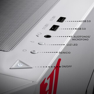 Foto 4 | Gabinete Gamer Xtreme Pc Gaming Evangelion Edition Media Torre Atx/micro Atx/itx Fan 2x120mm Cristal Templado Argb Blan