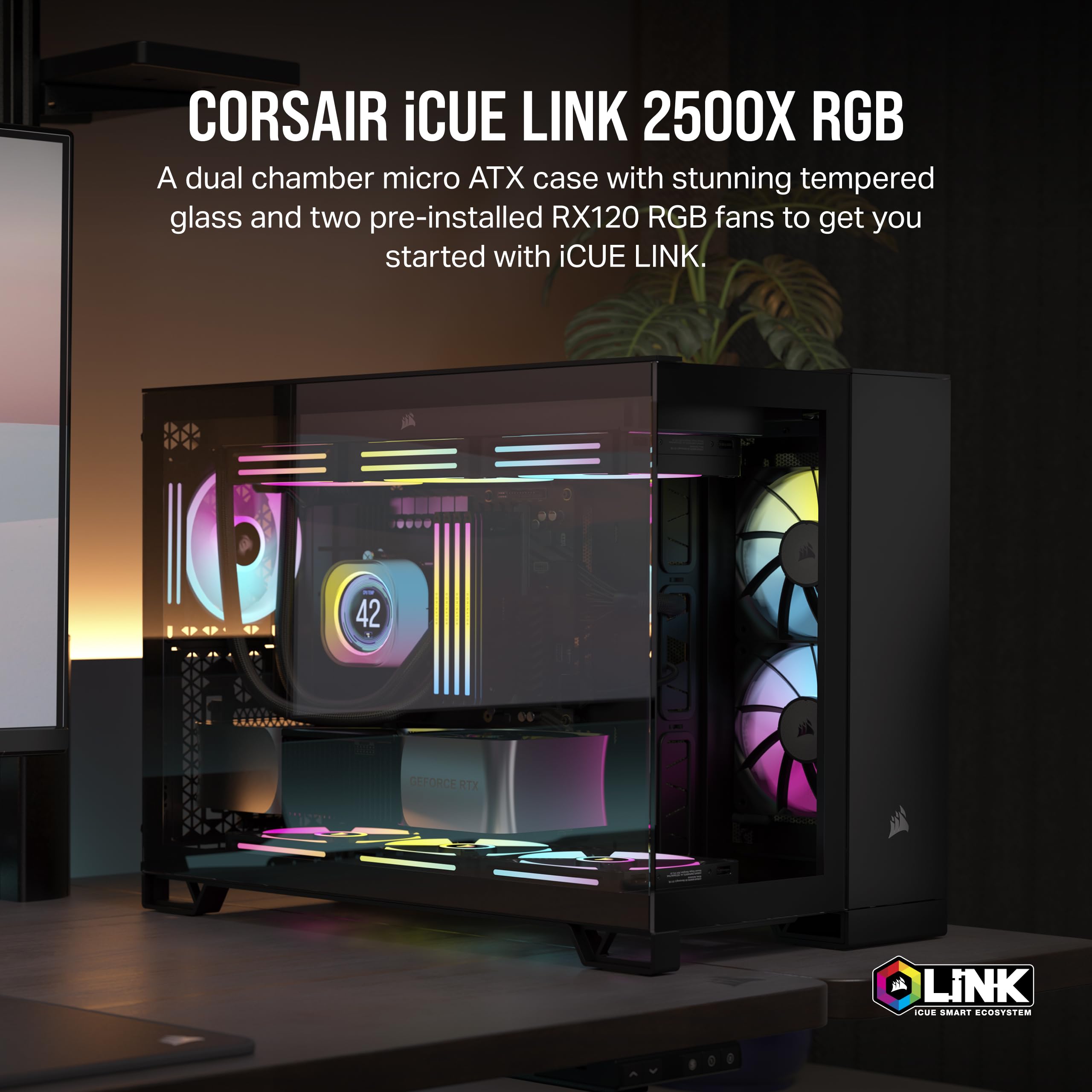 Foto 3 pulgar | Funda Para Pc Corsair Icue Link 2500x Rgb Small-tower Matx Negra - Venta Internacional.