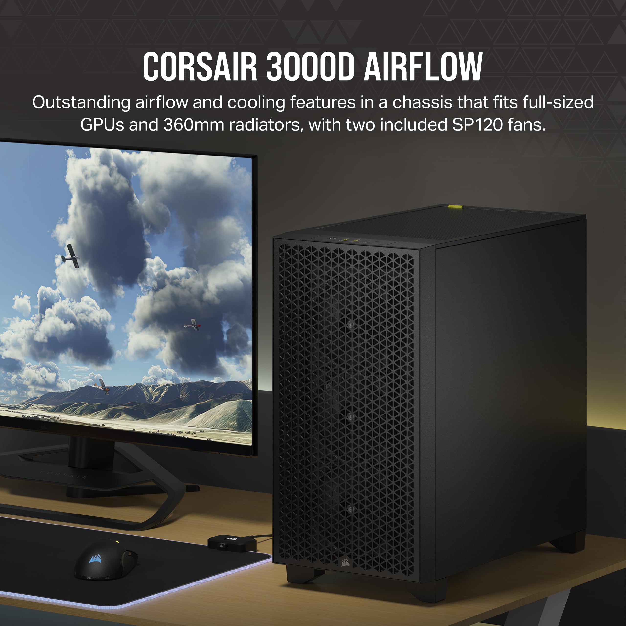 Foto 3 pulgar | Funda Para Pc Corsair 3000d Airflow Mid-tower Negra - Venta Internacional.