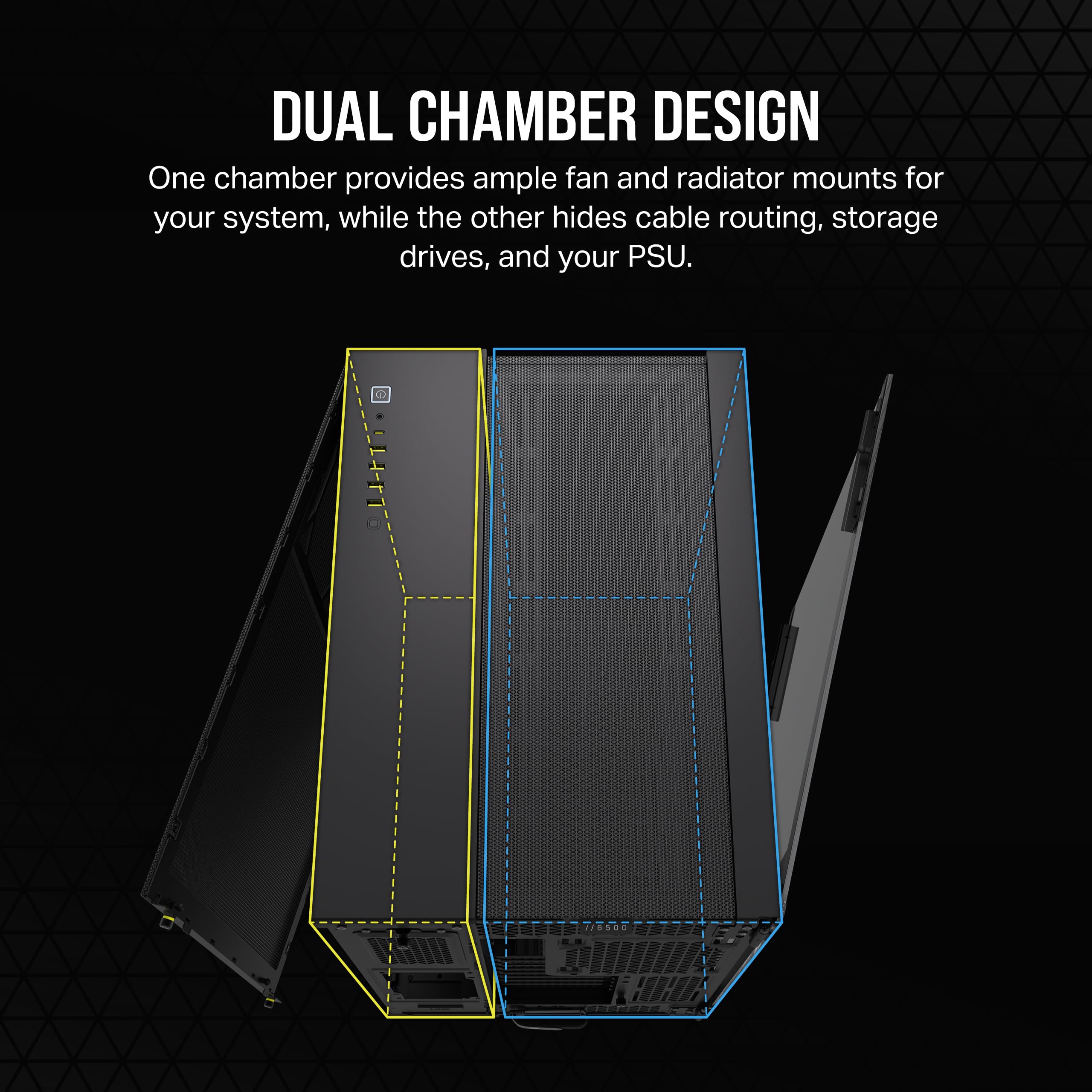 Foto 3 | Carcasa Para Pc Corsair 6500d Airflow Mid-tower Atx De Doble Cámara - Venta Internacional.