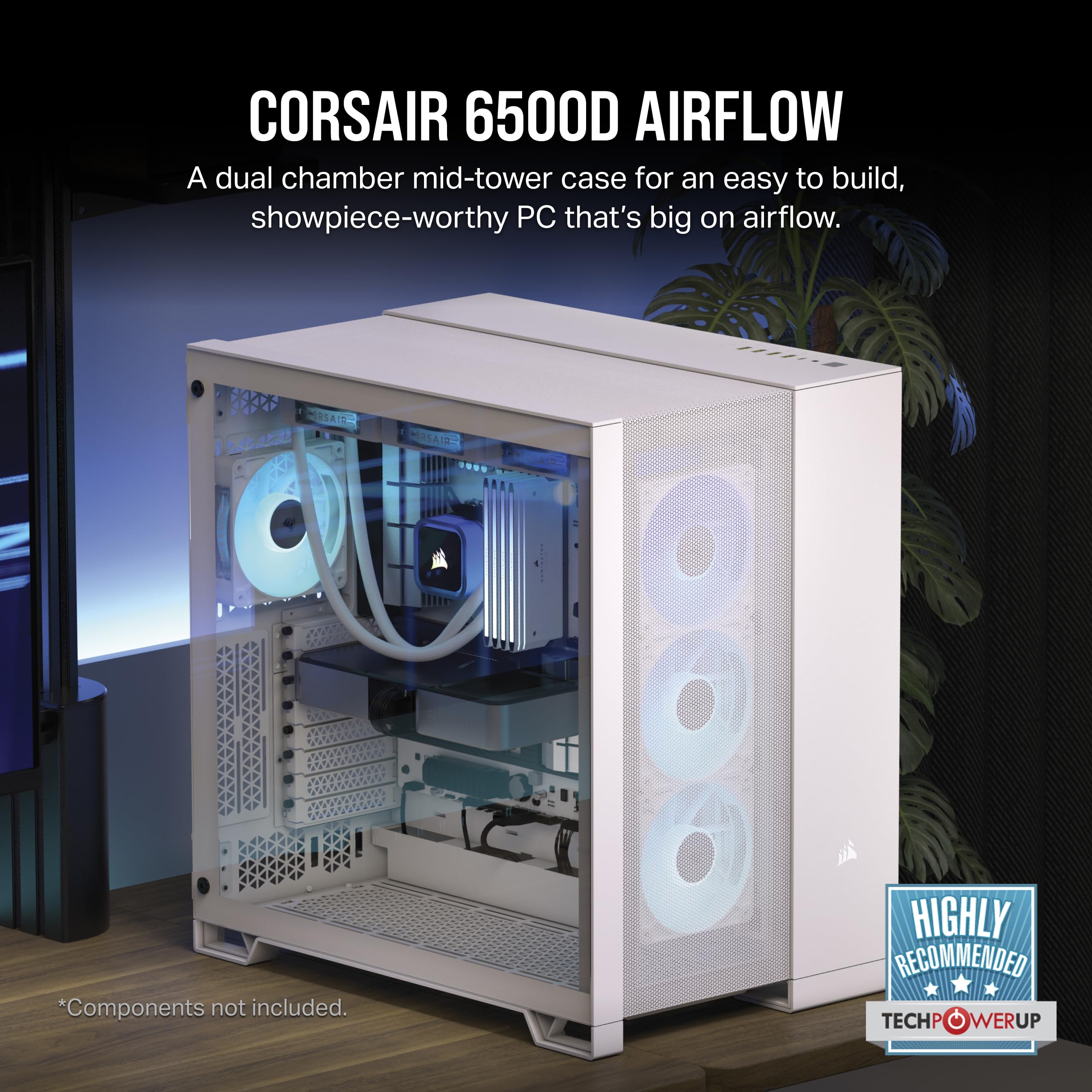 Foto 3 pulgar | Funda Para Pc Corsair 6500d Airflow Mid-tower Atx Blanca Sin Ventiladores - Venta Internacional.