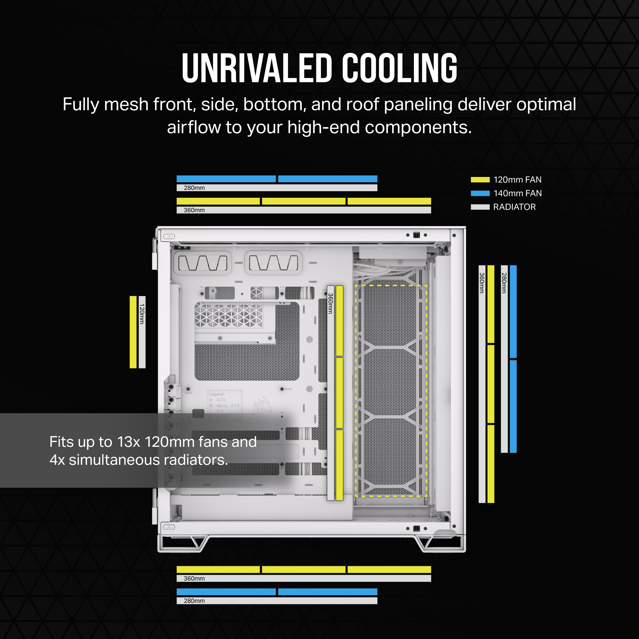 Foto 6 pulgar | Funda Para Pc Corsair 6500d Airflow Mid-tower Atx Blanca Sin Ventiladores - Venta Internacional.