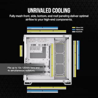 Foto 5 | Funda Para Pc Corsair 6500d Airflow Mid-tower Atx Blanca Sin Ventiladores - Venta Internacional.