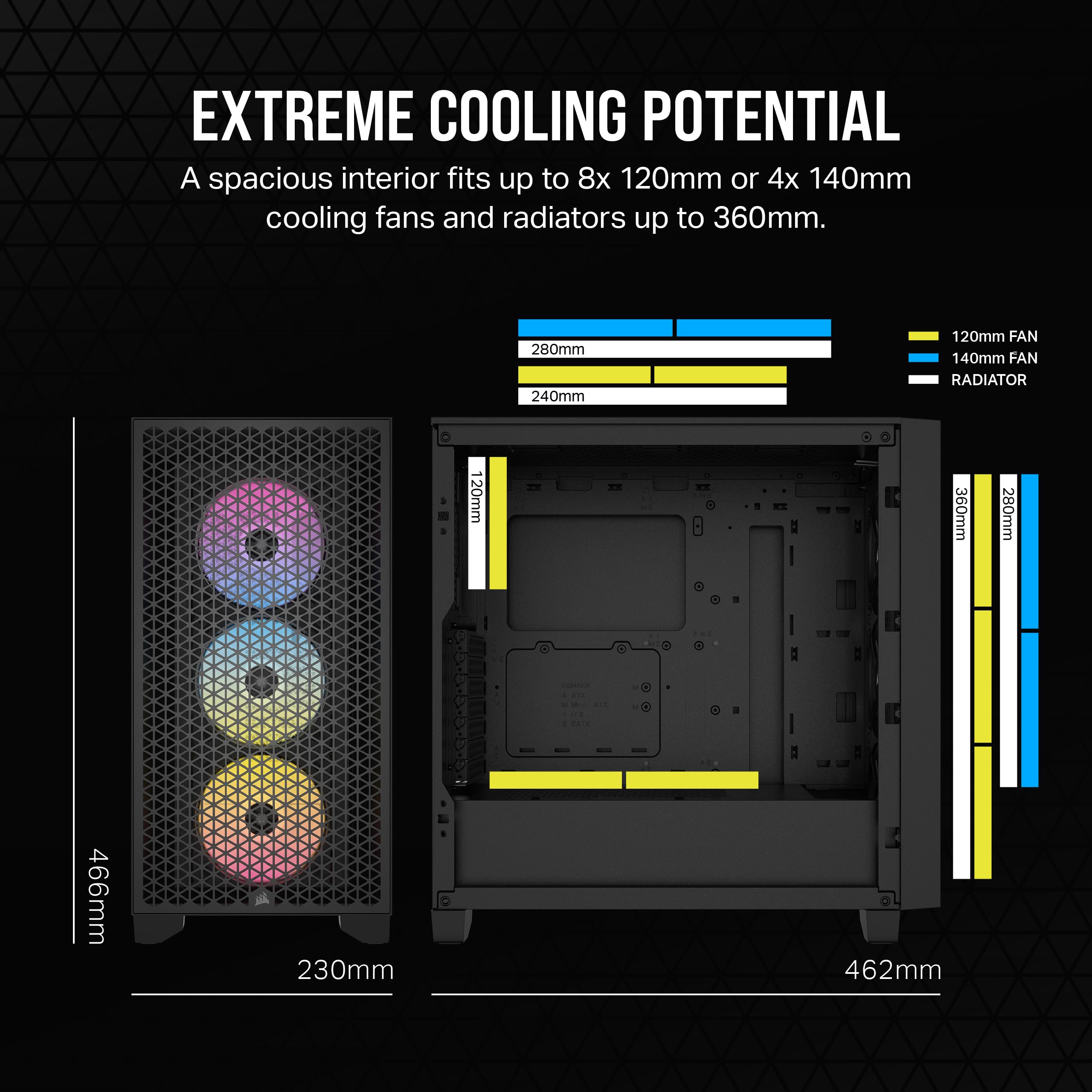 Foto 4 pulgar | Funda Para Pc Corsair 3000d Rgb Airflow Mid-tower Con 3 Ventiladores Ar120 - Venta Internacional.