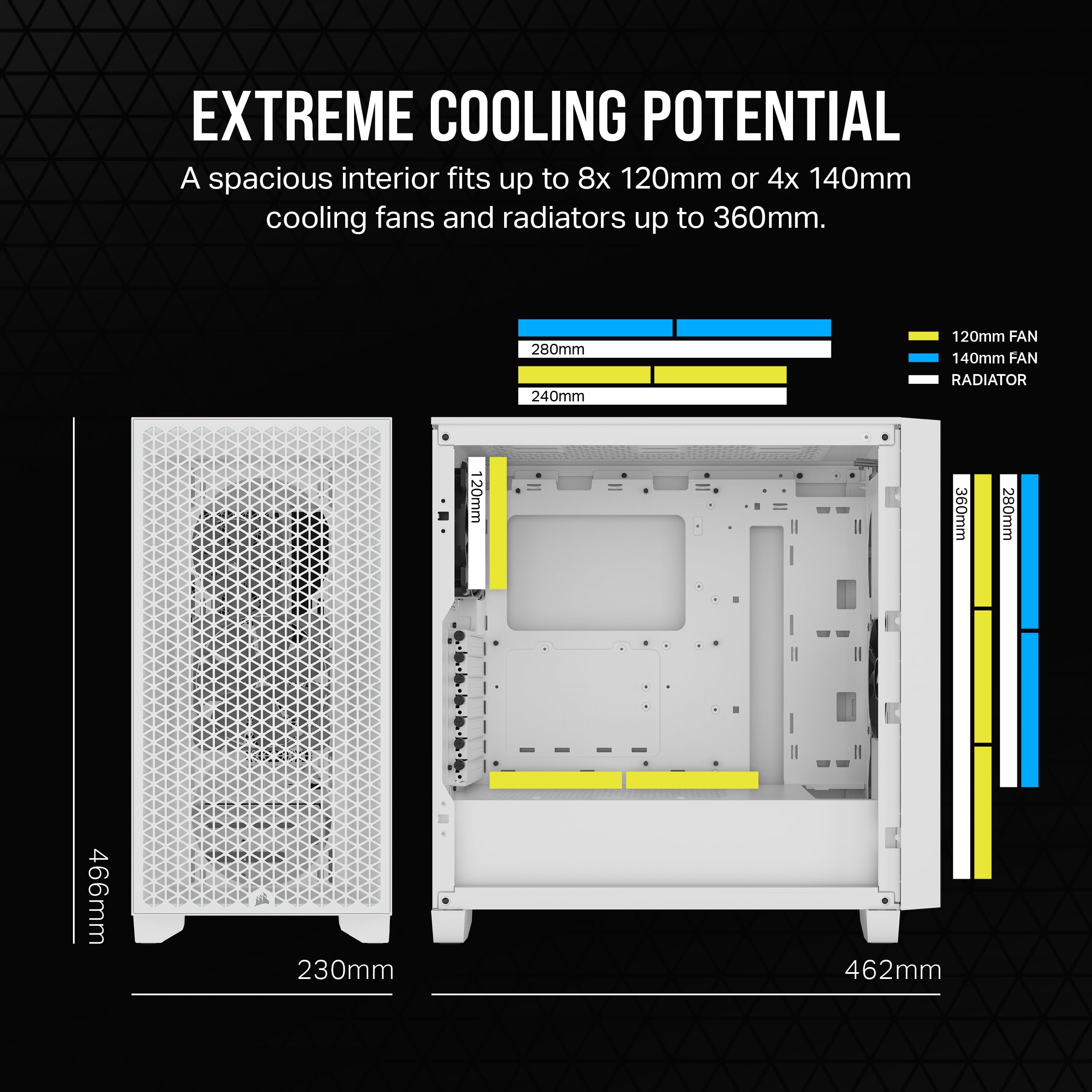 Foto 4 pulgar | Funda Para Pc Corsair 3000d Airflow Mid-tower Blanca - Venta Internacional.