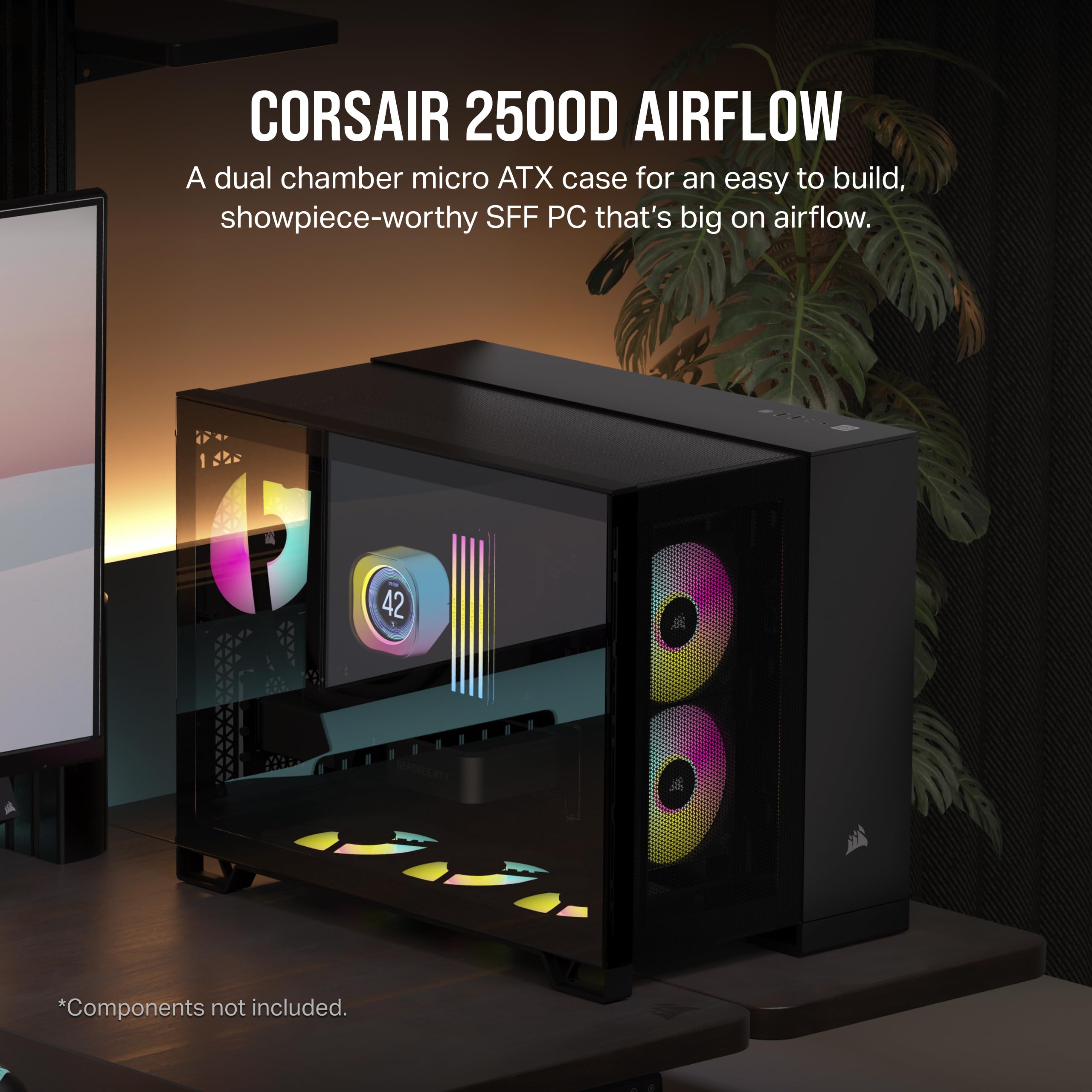 Foto 3 pulgar | Funda Para Pc Corsair 2500d Airflow Small-tower Matx Con Vidrio Templado - Venta Internacional.